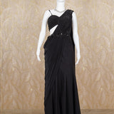 Lolita Black Embellished Drape Gown