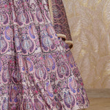 Celina Gold Multicolor Lehenga In Slub Silk