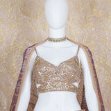 Celina Gold Multicolor Lehenga In Slub Silk