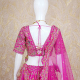 Ati Hot Pink Rawsilk lehenga Set