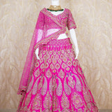 Ati Hot Pink Rawsilk lehenga Set