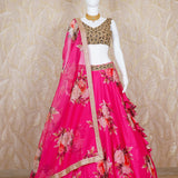 Valarie Pink & Golden Organza Lehenga Set