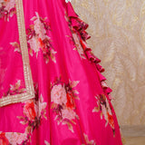 Valarie Pink & Golden Organza Lehenga Set