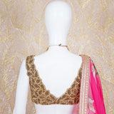 Valarie Pink & Golden Organza Lehenga Set