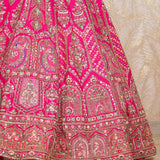 Adah Fuchsia Pink Rawsilk Lehenga Set