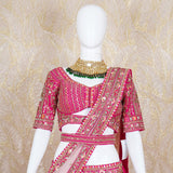 Adah Fuchsia Pink Rawsilk Lehenga Set