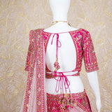 Adah Fuchsia Pink Rawsilk Lehenga Set