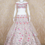 Oeshi Baby Pink Tulle Lehenga Set