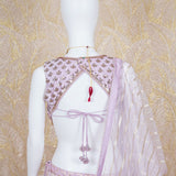 Bella Lilac Multi Chanderi Brocade Lehenga Set