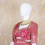 Gazal Cherry Red Rawsilk Lehenga Set