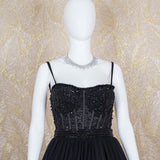 Huma Black Corset Gown