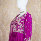 Dariti Wine Chinon Anarkali Gown