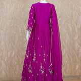 Dariti Wine Chinon Anarkali Gown