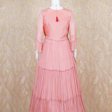 Mehar Peach Chinon Anarkali Gown