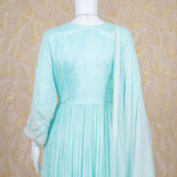 Kylie Ice Blue Chinon Short Anarkali