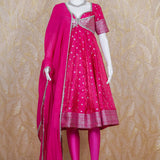 Aaria Pink Banarasi Silk Anarkali