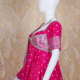 Aaria Pink Banarasi Silk Anarkali