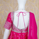 Aaria Pink Banarasi Silk Anarkali