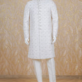 Oshin Ivory Embroidered Bandhgala Sherwani Set