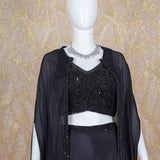 Erica Black Cape Set