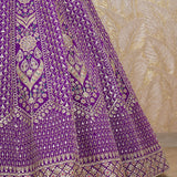 Pahal Purple Rawsilk Lehenga Set