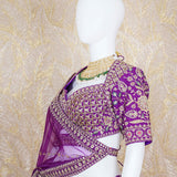 Pahal Purple Rawsilk Lehenga Set