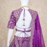 Pahal Purple Rawsilk Lehenga Set