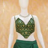 Diana Green Satin Drape Skirt