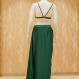 Diana Green Satin Drape Skirt