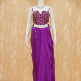 Diana Purple Satin Drape Skirt