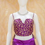 Diana Purple Satin Drape Skirt