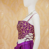 Diana Purple Satin Drape Skirt