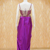 Diana Purple Satin Drape Skirt