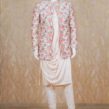 Gulhar Peach Embroidered Sherwani Set