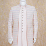 Dahak Baby Pink Embroidered sherwani Set