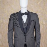 Darsh Grey Embroidered Blazer