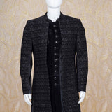 Thanvye Black Embroidered Sherwani Set