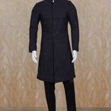 Ehan Black Sherwani Set