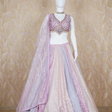 Bella Lilac Multi Chanderi Brocade Lehenga Set