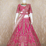 Adah Fuchsia Pink Rawsilk Lehenga Set