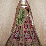 Aadhya Maroon Velvet Lehenga Set